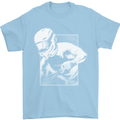 Downhill Mountain Biking DH Cycling Mens T-Shirt 100% Cotton Light Blue