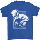 Downhill Mountain Biking DH Cycling Mens T-Shirt 100% Cotton Royal Blue