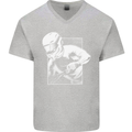 Downhill Mountain Biking DH Cycling Mens V-Neck Cotton T-Shirt Sports Grey