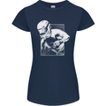 Downhill Mountain Biking DH Cycling Womens Petite Cut T-Shirt Navy Blue
