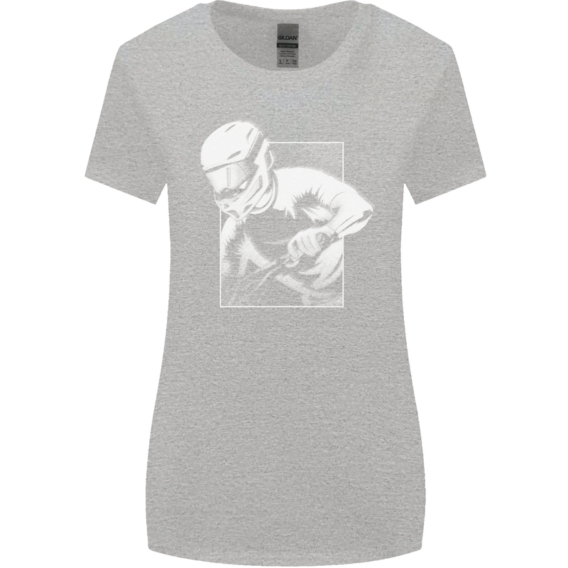 Downhill Mountain Biking DH Cycling Womens Wider Cut T-Shirt Sports Grey
