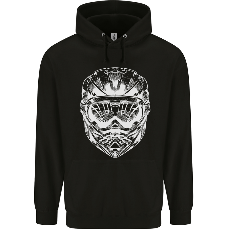 Downhill Mountain Biking Helmet DH MTB Childrens Kids Hoodie Black