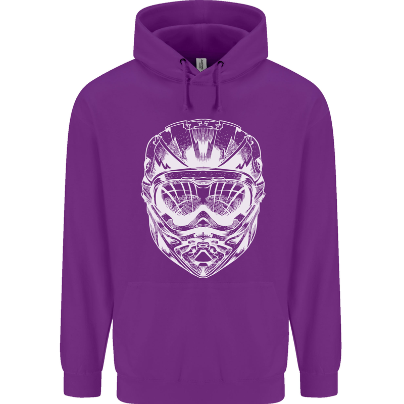 Downhill Mountain Biking Helmet DH MTB Childrens Kids Hoodie Purple