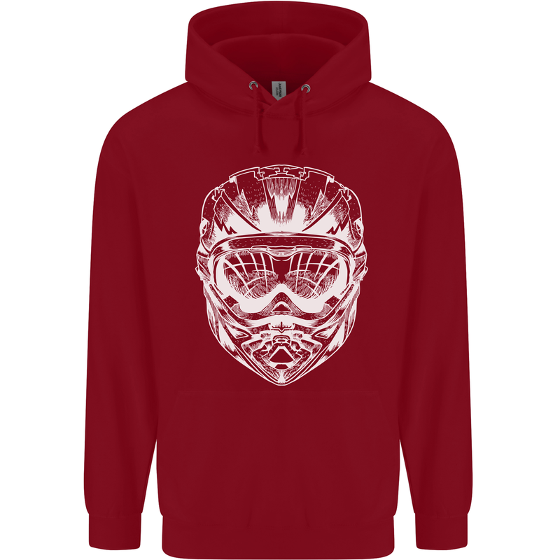 Downhill Mountain Biking Helmet DH MTB Childrens Kids Hoodie Red