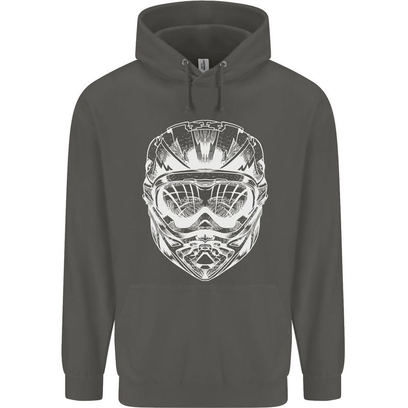 Downhill Mountain Biking Helmet DH MTB Childrens Kids Hoodie Storm Grey