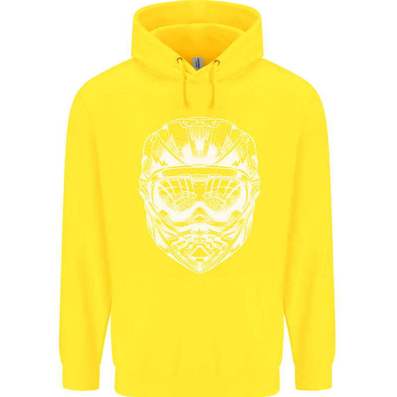 Downhill Mountain Biking Helmet DH MTB Childrens Kids Hoodie Yellow
