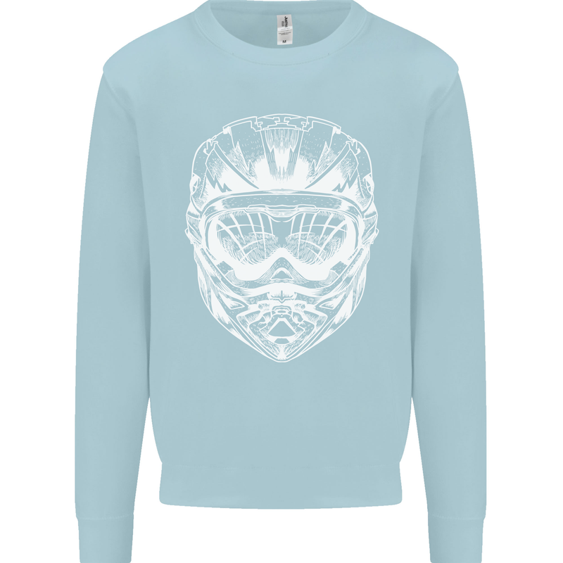 Downhill Mountain Biking Helmet DH MTB Kids Sweatshirt Jumper Light Blue