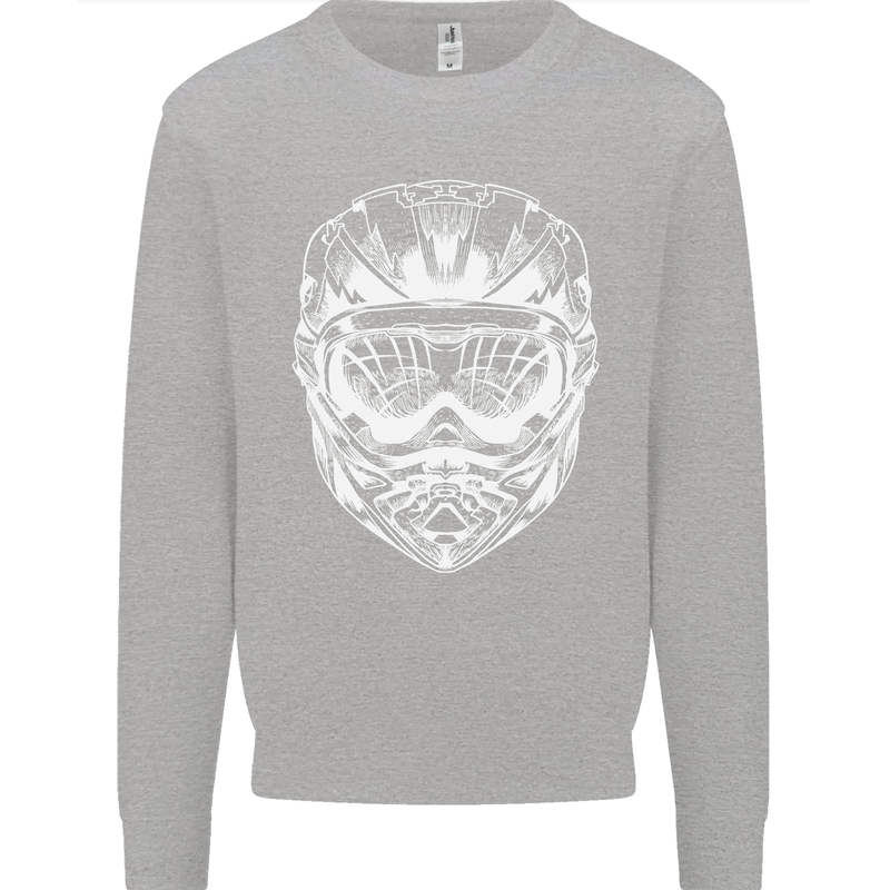 Downhill Mountain Biking Helmet DH MTB Kids Sweatshirt Jumper Sports Grey