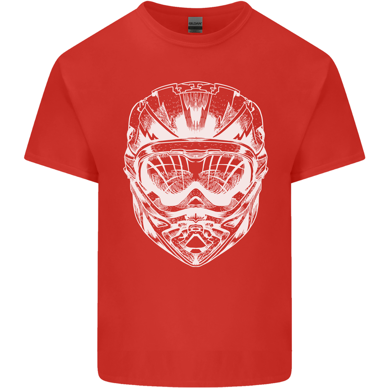 Downhill Mountain Biking Helmet DH MTB Kids T-Shirt Childrens Red