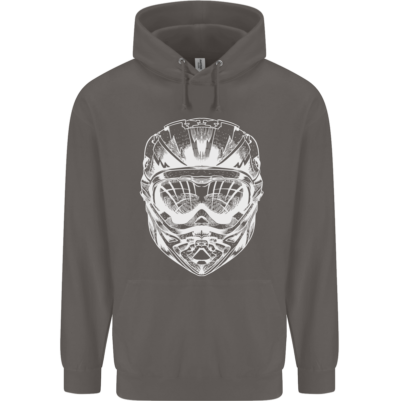 Downhill Mountain Biking Helmet DH MTB Mens 80% Cotton Hoodie Charcoal
