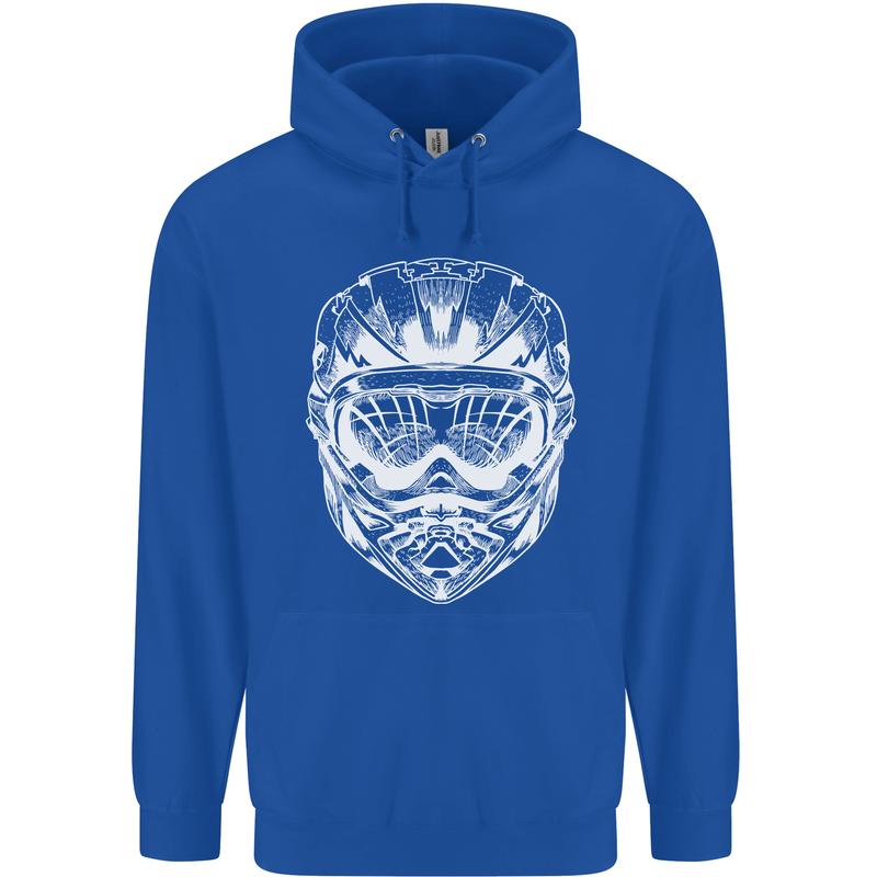 Downhill Mountain Biking Helmet DH MTB Mens 80% Cotton Hoodie Royal Blue