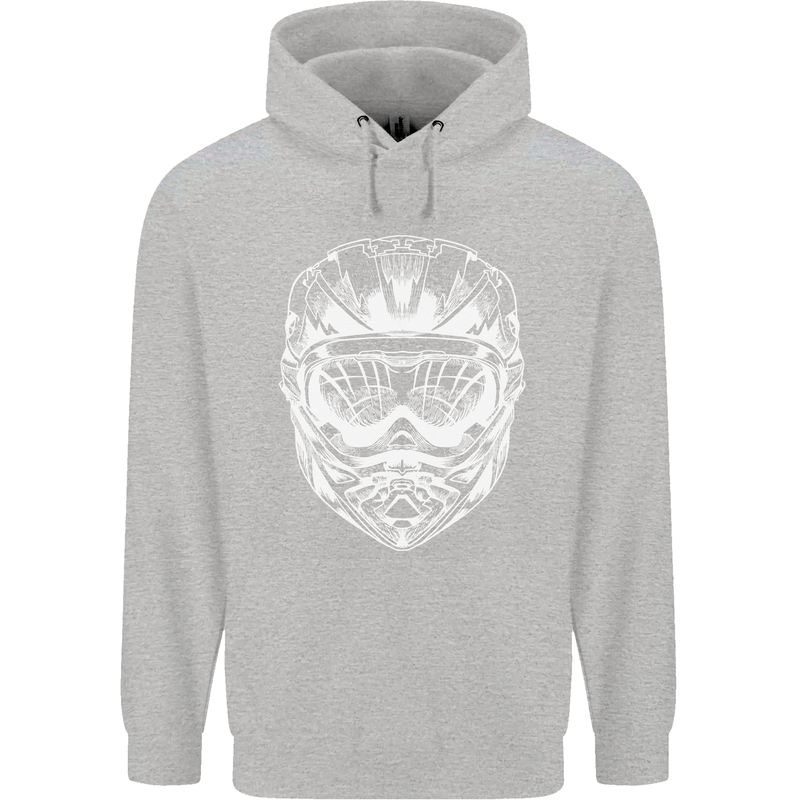 Downhill Mountain Biking Helmet DH MTB Mens 80% Cotton Hoodie Sports Grey
