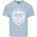Downhill Mountain Biking Helmet DH MTB Mens Cotton T-Shirt Tee Top Light Blue
