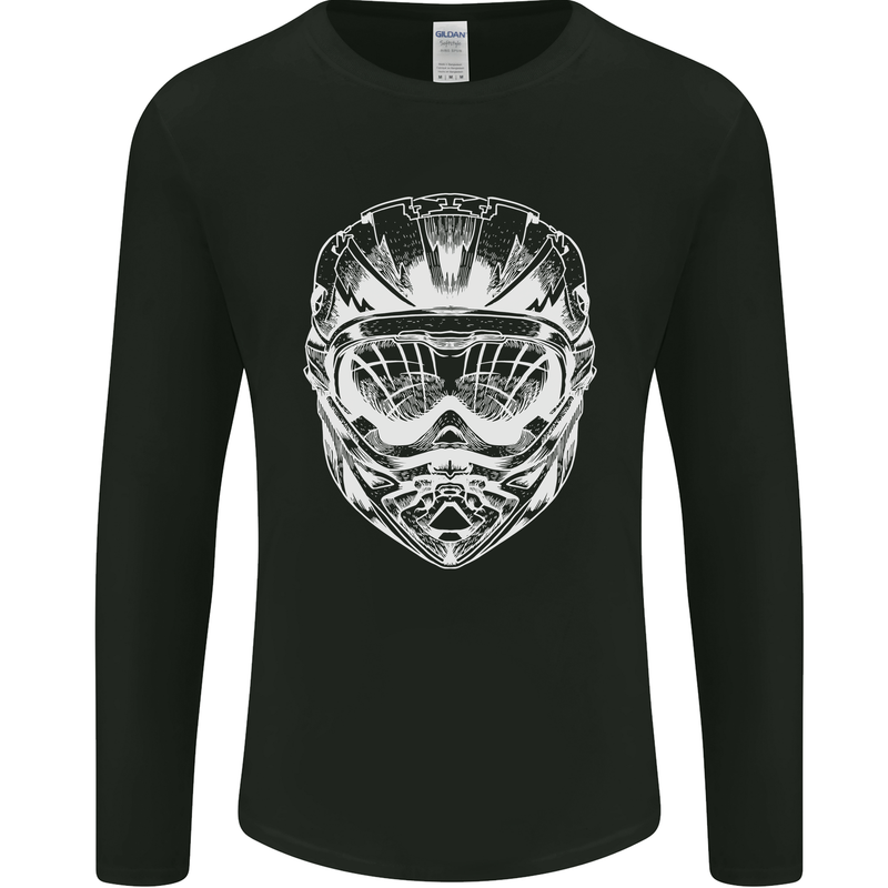 Downhill Mountain Biking Helmet DH MTB Mens Long Sleeve T-Shirt Black