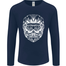 Downhill Mountain Biking Helmet DH MTB Mens Long Sleeve T-Shirt Navy Blue