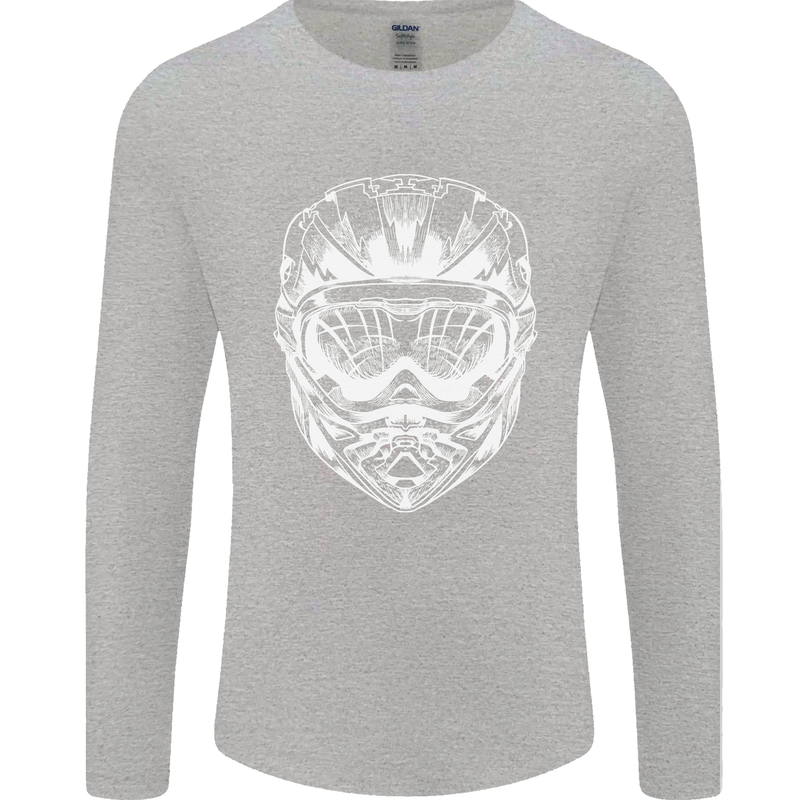 Downhill Mountain Biking Helmet DH MTB Mens Long Sleeve T-Shirt Sports Grey