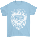 Downhill Mountain Biking Helmet DH MTB Mens T-Shirt 100% Cotton Light Blue