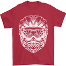 Downhill Mountain Biking Helmet DH MTB Mens T-Shirt 100% Cotton Red