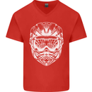 Downhill Mountain Biking Helmet DH MTB Mens V-Neck Cotton T-Shirt Red