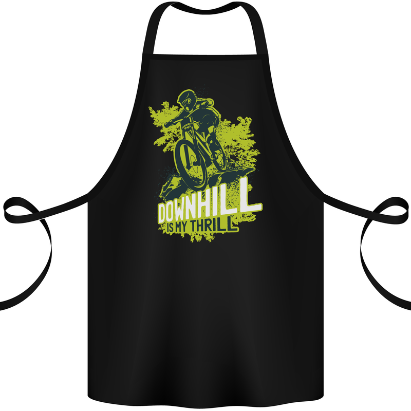 Downhill Mountain Biking My Thrill Cycling Cotton Apron 100% Organic Black