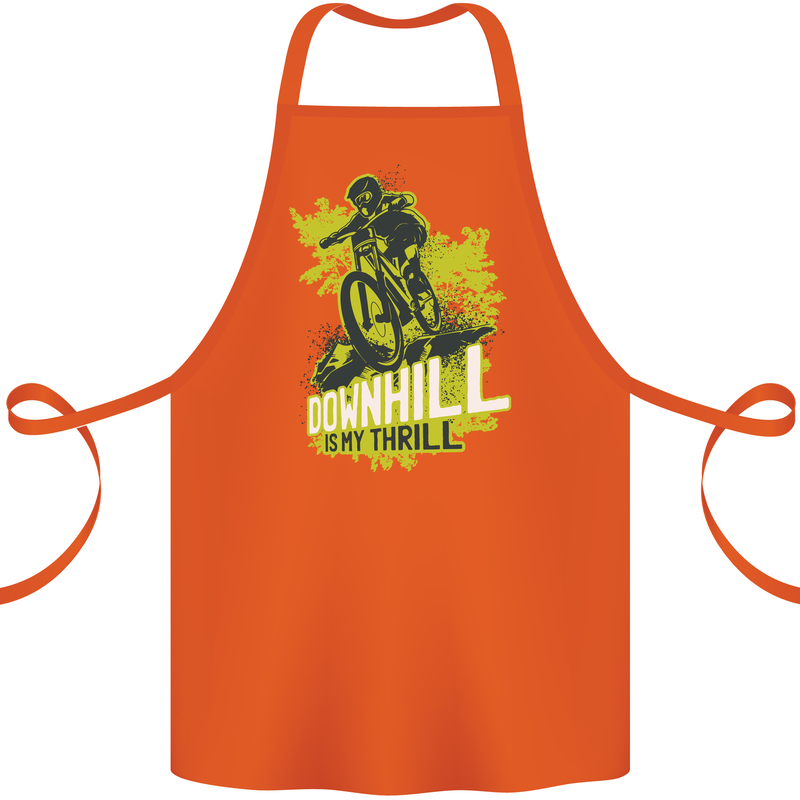 Downhill Mountain Biking My Thrill Cycling Cotton Apron 100% Organic Orange