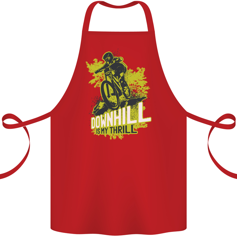 Downhill Mountain Biking My Thrill Cycling Cotton Apron 100% Organic Red