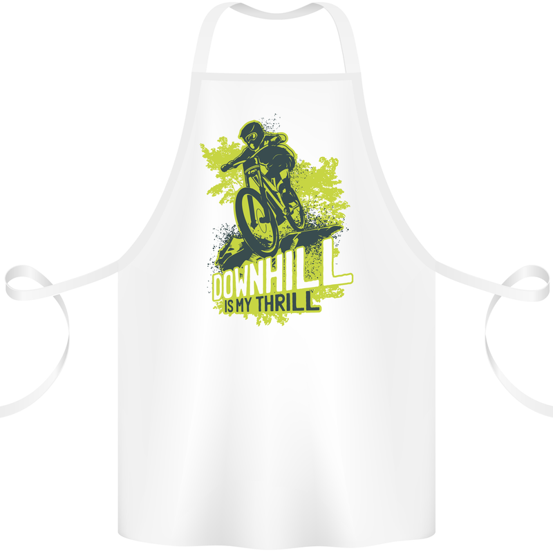 Downhill Mountain Biking My Thrill Cycling Cotton Apron 100% Organic White