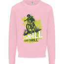 Downhill Mountain Biking My Thrill Cycling Kids Sweatshirt Jumper Light Pink