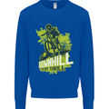 Downhill Mountain Biking My Thrill Cycling Kids Sweatshirt Jumper Royal Blue