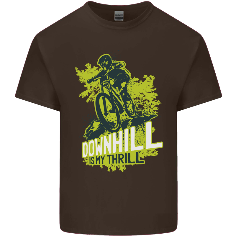 Downhill Mountain Biking My Thrill Cycling Kids T-Shirt Childrens Chocolate