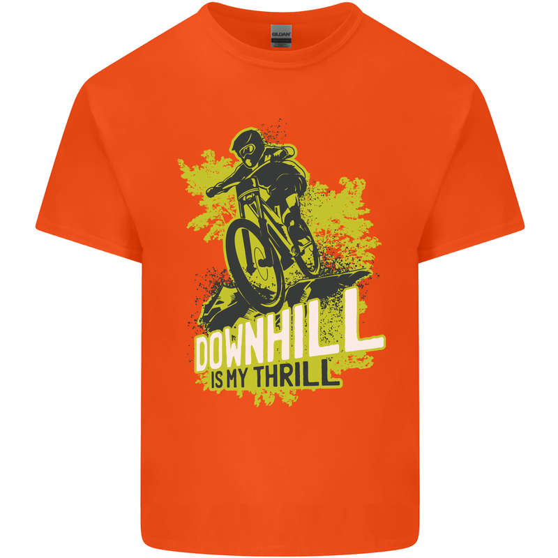 Downhill Mountain Biking My Thrill Cycling Kids T-Shirt Childrens Orange