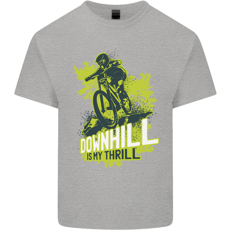 Downhill Mountain Biking My Thrill Cycling Kids T-Shirt Childrens Sports Grey