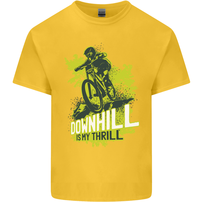 Downhill Mountain Biking My Thrill Cycling Kids T-Shirt Childrens Yellow