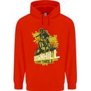 Downhill Mountain Biking My Thrill Cycling Mens 80% Cotton Hoodie Bright Red