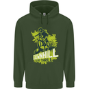 Downhill Mountain Biking My Thrill Cycling Mens 80% Cotton Hoodie Forest Green