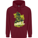 Downhill Mountain Biking My Thrill Cycling Mens 80% Cotton Hoodie Maroon