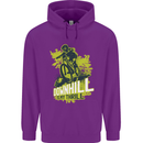 Downhill Mountain Biking My Thrill Cycling Mens 80% Cotton Hoodie Purple
