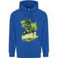 Downhill Mountain Biking My Thrill Cycling Mens 80% Cotton Hoodie Royal Blue