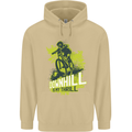 Downhill Mountain Biking My Thrill Cycling Mens 80% Cotton Hoodie Sand