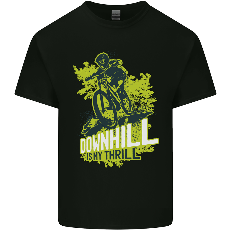 Downhill Mountain Biking My Thrill Cycling Mens Cotton T-Shirt Tee Top Black