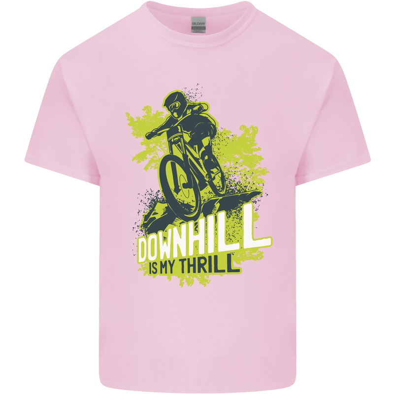 Downhill Mountain Biking My Thrill Cycling Mens Cotton T-Shirt Tee Top Light Pink