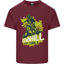 Downhill Mountain Biking My Thrill Cycling Mens Cotton T-Shirt Tee Top Maroon