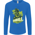 Downhill Mountain Biking My Thrill Cycling Mens Long Sleeve T-Shirt Royal Blue