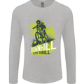 Downhill Mountain Biking My Thrill Cycling Mens Long Sleeve T-Shirt Sports Grey