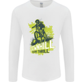 Downhill Mountain Biking My Thrill Cycling Mens Long Sleeve T-Shirt White