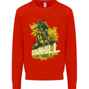 Downhill Mountain Biking My Thrill Cycling Mens Sweatshirt Jumper Bright Red