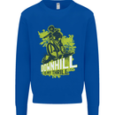 Downhill Mountain Biking My Thrill Cycling Mens Sweatshirt Jumper Royal Blue