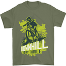 Downhill Mountain Biking My Thrill Cycling Mens T-Shirt Cotton Gildan Military Green