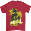 Downhill Mountain Biking My Thrill Cycling Mens T-Shirt Cotton Gildan Red