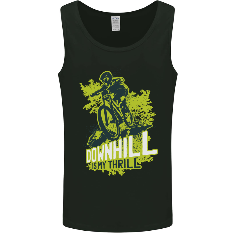 Downhill Mountain Biking My Thrill Cycling Mens Vest Tank Top Black